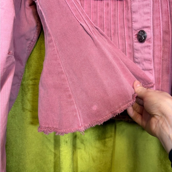 Free People Military Style Cassidy Denim Jacket in Petal. Size XL. Retail $168 - Picture 13 of 16